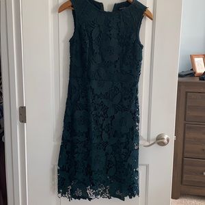 Beautiful dark green calf length dress